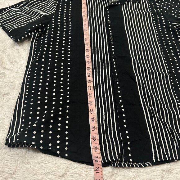 NWT Vatpave - Cotton Blend Stripes & Dots Casual Short Sleeved Button Down Shirt - Picture 4 of 8